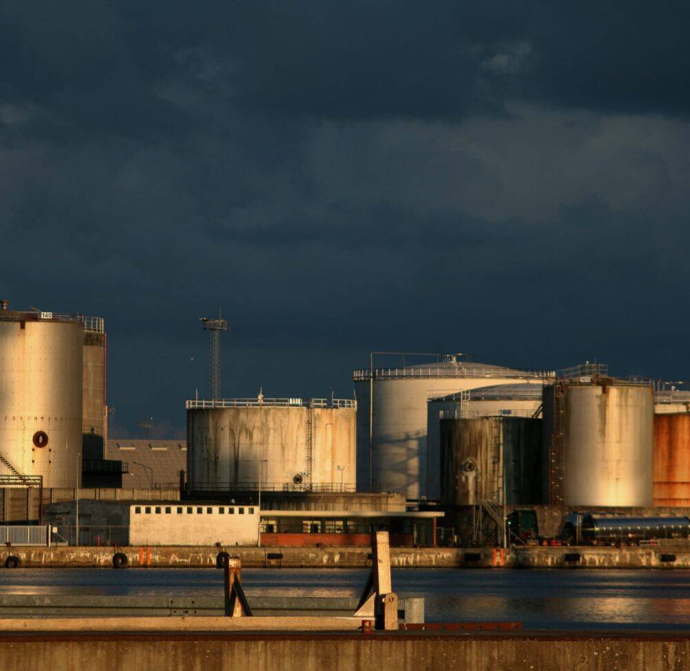 Crude palm oil storage tanks