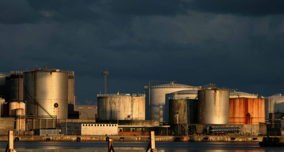 Crude palm oil storage tanks